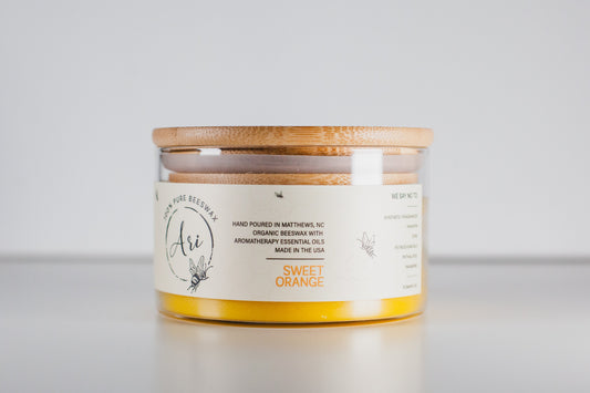 Sweet Orange Beeswax Candle |8 oz