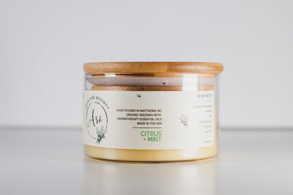 Citrus + Mint Beeswax Candle |8 oz