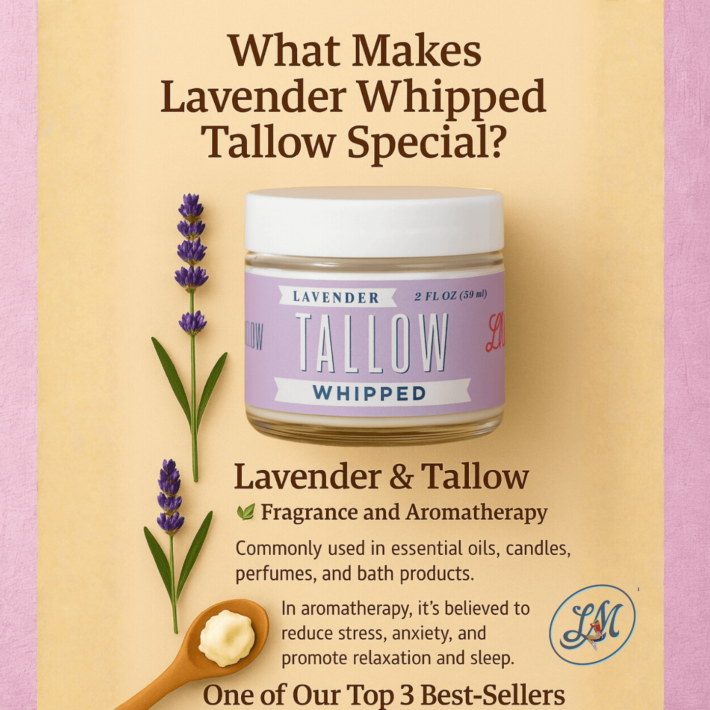 Scented Whipped Tallow Trio - 9oz Lavender, Vanilla Bean & Eucalyptus Tea Tree | Grass-Fed Skincare Bundle