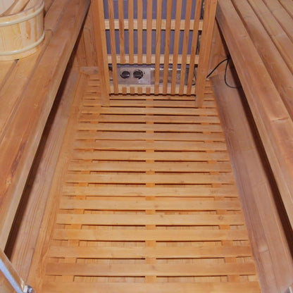 Thermora Large Premium American White Oak Outdoor Wooden Barrel Sauna With 4.5KW Sauna Heater