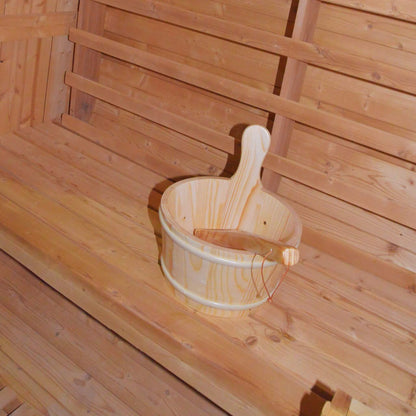 Thermora Large Premium American White Oak Outdoor Wooden Barrel Sauna With 4.5KW Sauna Heater