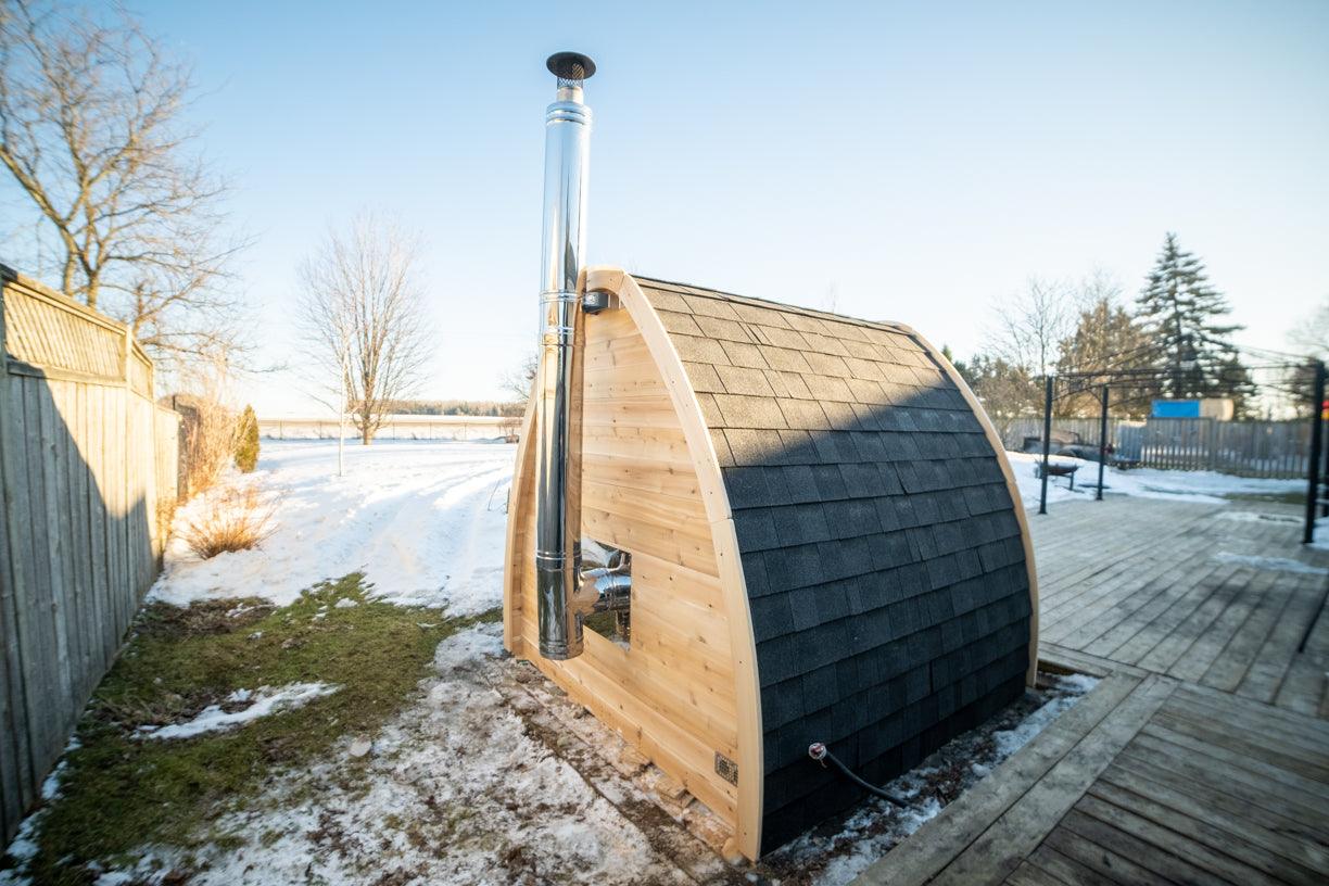 LeisureCraft CT MiniPOD Outdoor Sauna – 3-4 Person Cabin Sauna with Premium Cedar