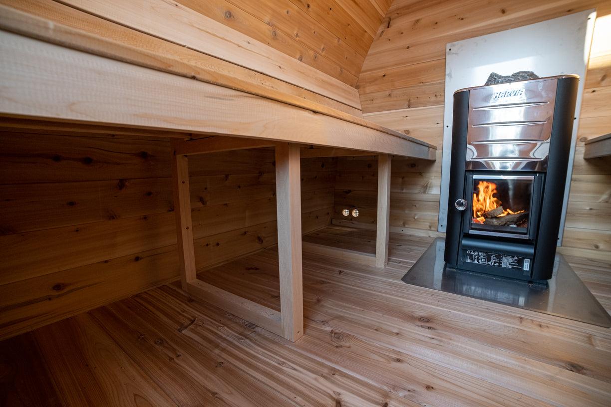 LeisureCraft CT MiniPOD Outdoor Sauna – 3-4 Person Cabin Sauna with Premium Cedar