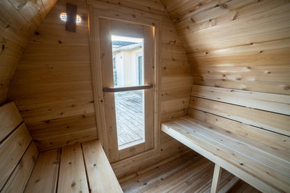 LeisureCraft CT MiniPOD Outdoor Sauna – 3-4 Person Cabin Sauna with Premium Cedar