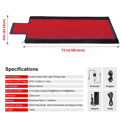 LUMYHEALTH™ Dual-Pulse Red Light Therapy Mat for Pain Relief