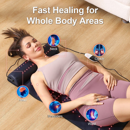 LUMYHEALTH™ Leather Red Light Therapy Mat with Neck Support