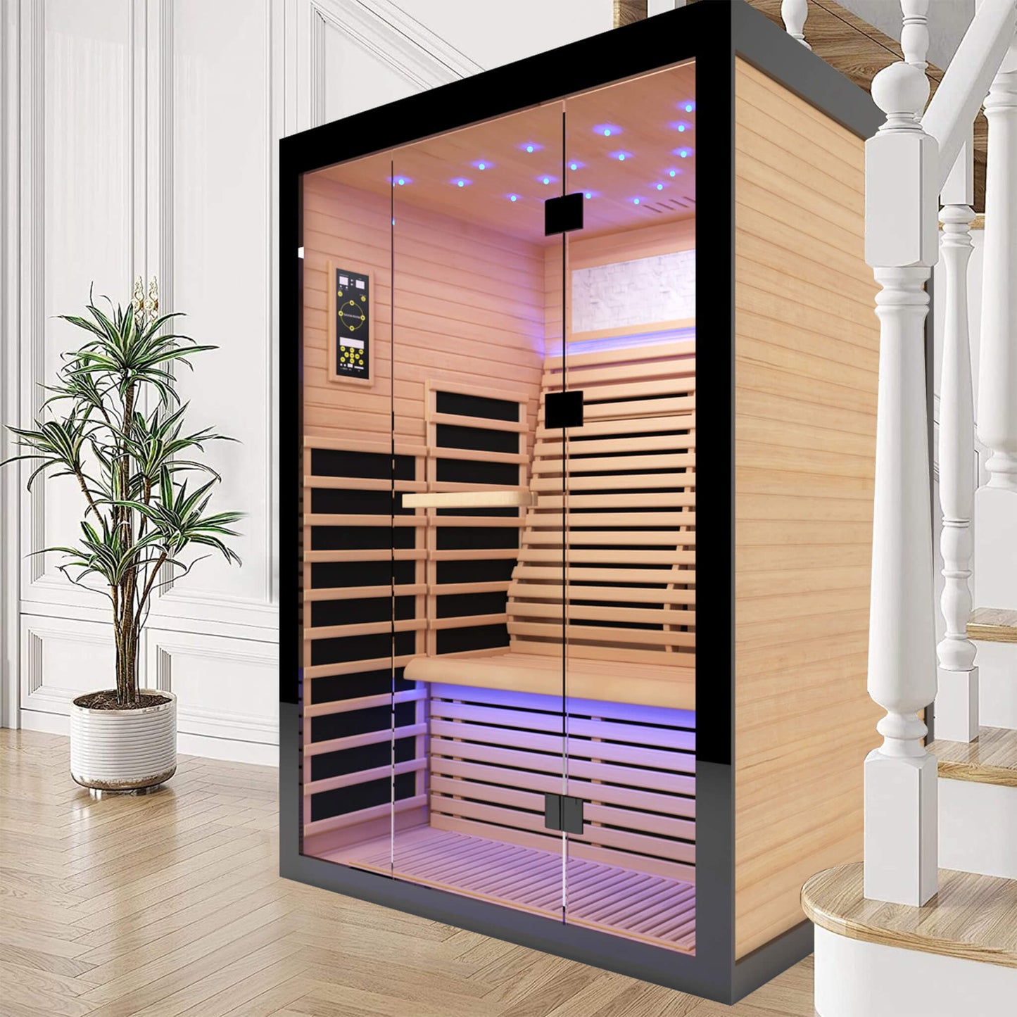 Thermora Luxury 2-Person Canadian Hemlock Wood Far Infrared Home Sauna
