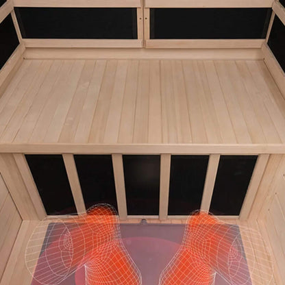 Thermora Luxury 2-Person Hemlock Wood FAR Infrared Sauna Room W/ Glass Door, 1750W