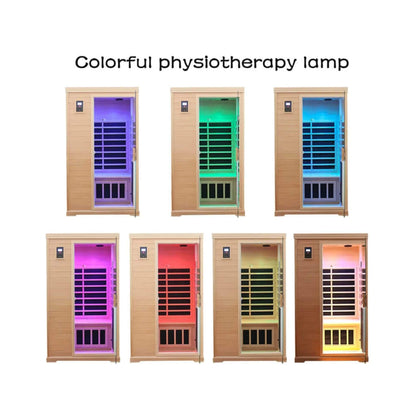 Thermora Luxury 2-Person Hemlock Wood FAR Infrared Sauna Room W/ Glass Door, 1750W