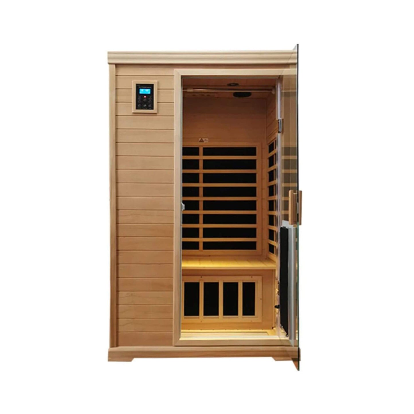 Thermora Luxury 2-Person Hemlock Wood FAR Infrared Sauna Room W/ Glass Door, 1750W