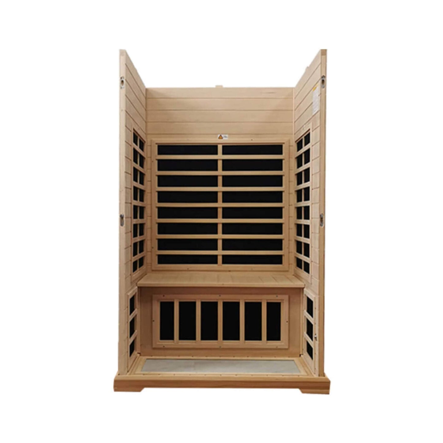Thermora Luxury 2-Person Hemlock Wood FAR Infrared Sauna Room W/ Glass Door, 1750W