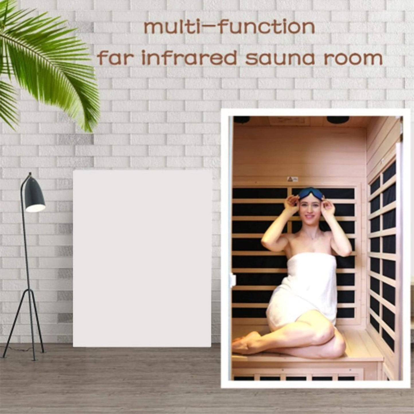 Thermora Luxury 2-Person Hemlock Wood FAR Infrared Sauna Room W/ Glass Door, 1750W