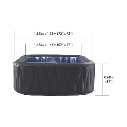 MSpa C-TE062 Tekapo Comfort Series Six-Person Inflatable Square Bubble Spa Hot Tub With 132 Bubble Jets