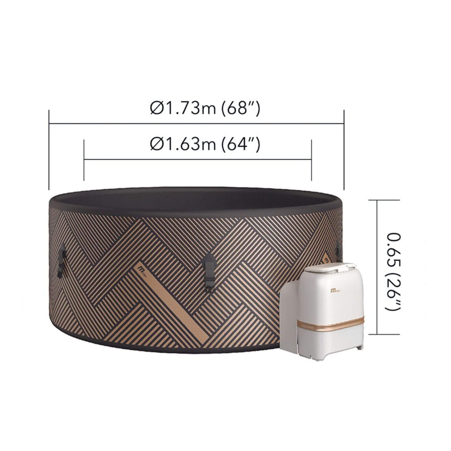 MSpa F-MO063W Mono Frame Series Luxury 6-Person Inflatable Round Hot Tub With WIFI Control (SAK75263)