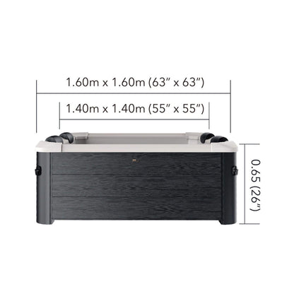 MSpa F-OS063W Oslo Supreme 6-Person 120 Jets Square Spa W/ LED Lights & Integrated App Control (SAK93516)