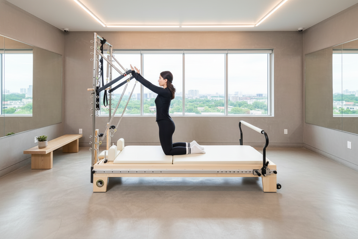 Nano Elite Half Trapeze - Adjustable Studio Pilates Reformer with Tower