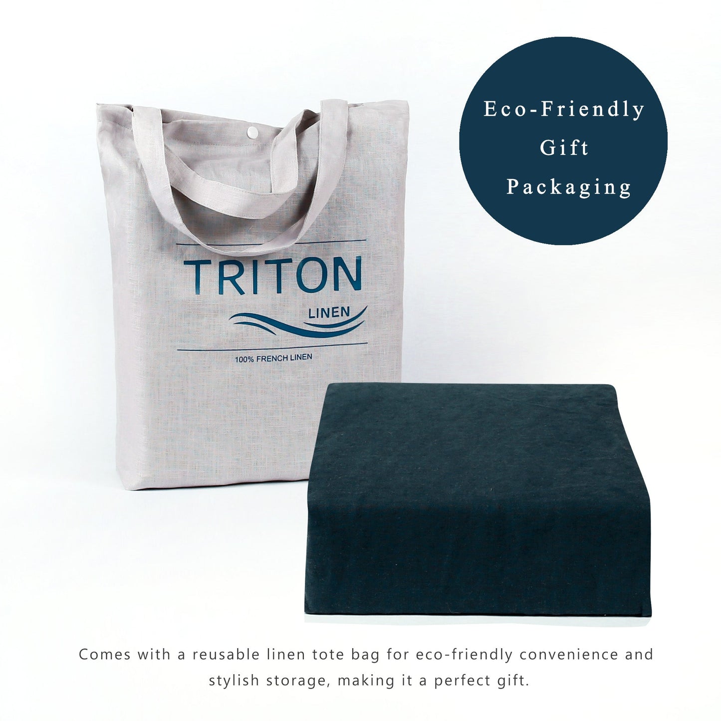 100% Linen Duvet Cover - Navy Duvet Cover Only