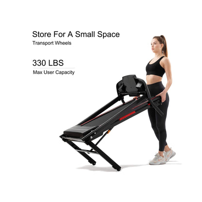 Rovix Portable 3.5HP Space Saving Folding Treadmill W/ Incline & 12 Preset Programs