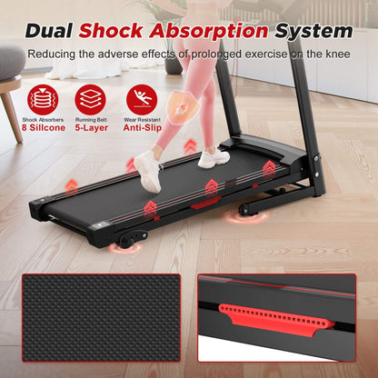 Rovix Portable 3.5HP Space Saving Folding Treadmill W/ Incline & 12 Preset Programs