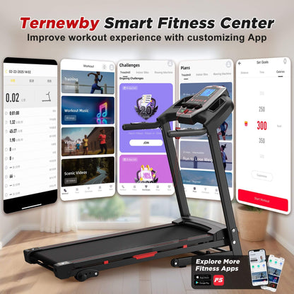 Rovix Portable 3.5HP Space Saving Folding Treadmill W/ Incline & 12 Preset Programs