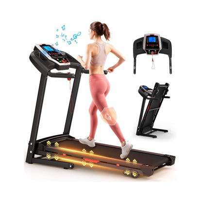 Rovix Portable 3.5HP Space Saving Folding Treadmill W/ Incline & 12 Preset Programs