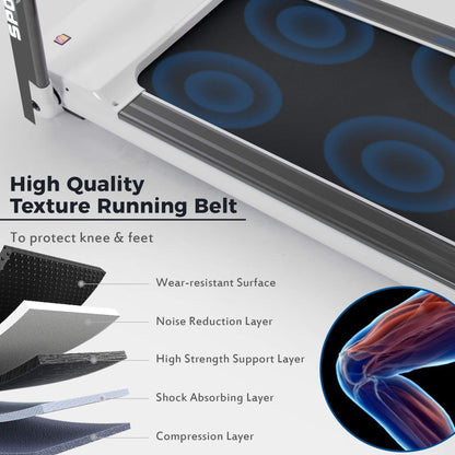 Rovix Portable Compact Home Cardio Fitness Treadmill With 3.5HP Electric Motor & Bluetooth Speakers