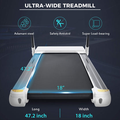 Rovix Portable Compact Home Cardio Fitness Treadmill With 3.5HP Electric Motor & Bluetooth Speakers