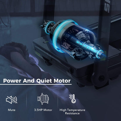 Rovix Portable Compact Home Cardio Fitness Treadmill With 3.5HP Electric Motor & Bluetooth Speakers