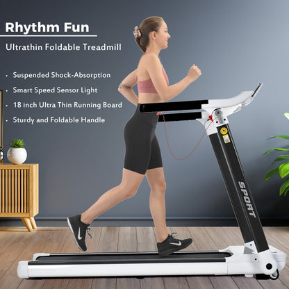 Rovix Portable Compact Home Cardio Fitness Treadmill With 3.5HP Electric Motor & Bluetooth Speakers
