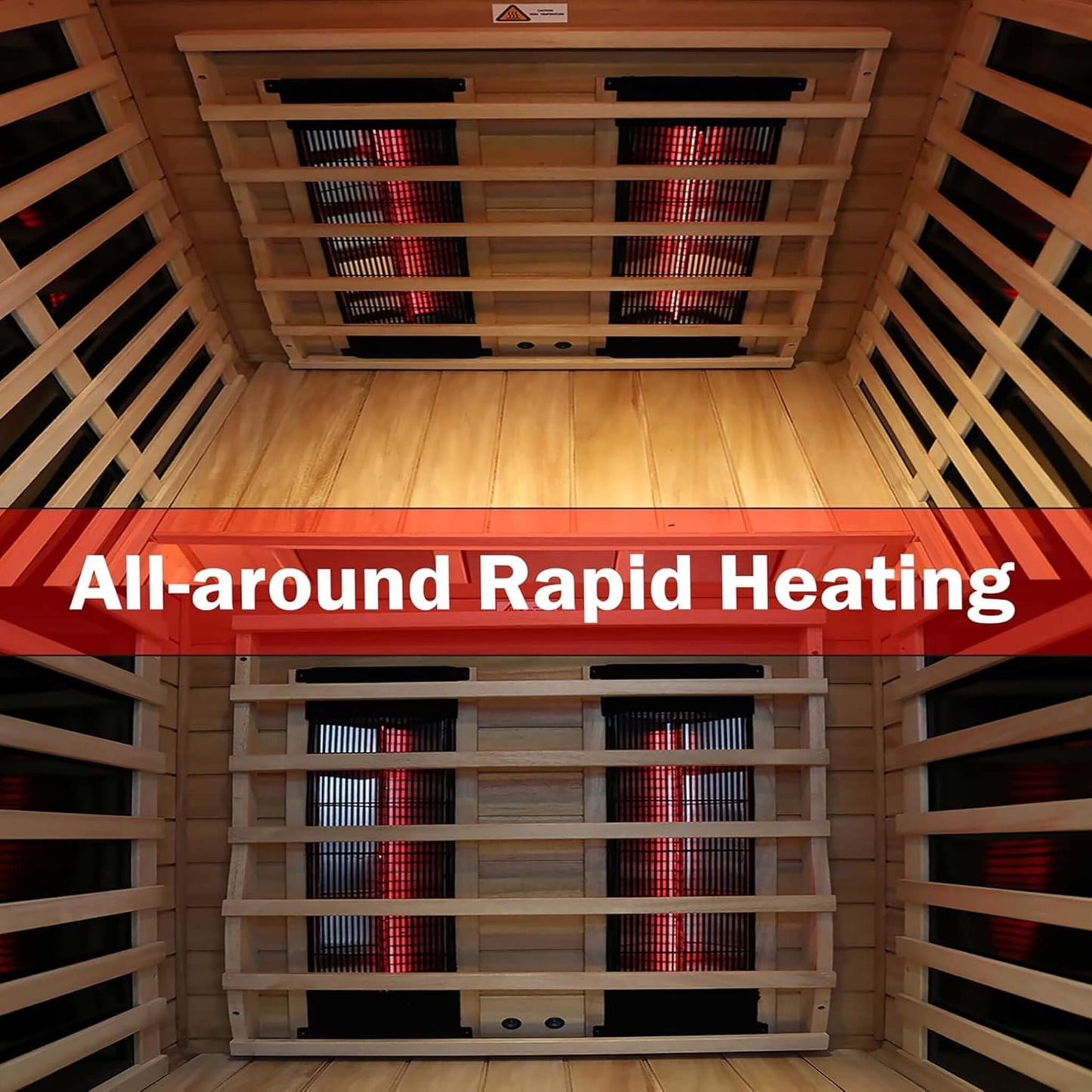 Thermora Deluxe 2-Person Outdoor Mahogany Low EMF Far Infrared Sauna With Bluetooth Audio And LED Lights