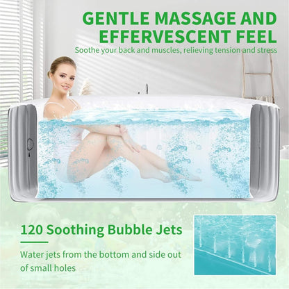 Premium Large 4-Person Inflatable Hot Tub Kit With 8-Color LED Lights