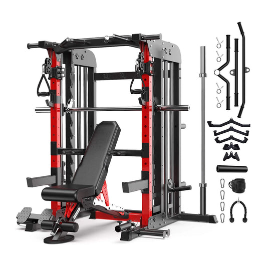 Rovix Premium 2000LBS All-In-One Squat Rack Power Cage With Smith Machine (SAK59213)
