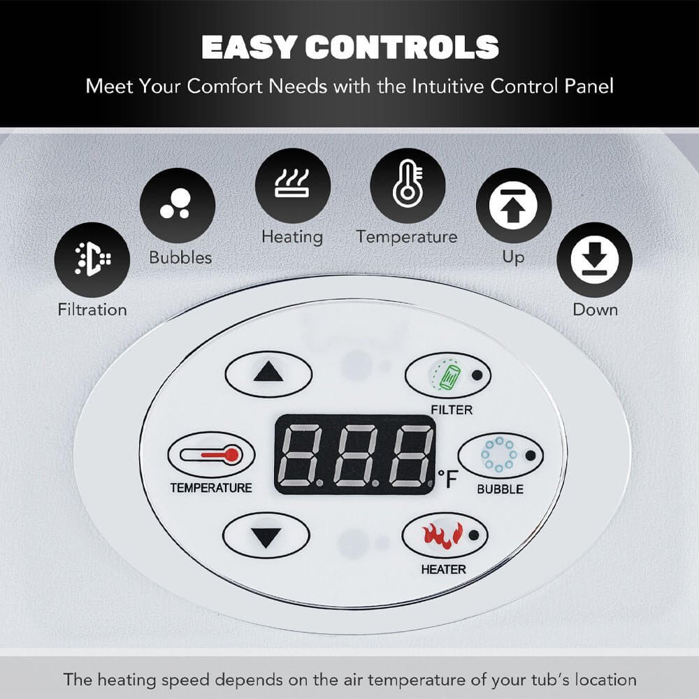 Premium Blow Up 6 Person Sauna Pool Hot Tub With 130 Jets, 7FT (SAK63510)