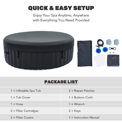 Premium Blow Up 6 Person Sauna Pool Hot Tub With 130 Jets, 7FT (SAK63510)