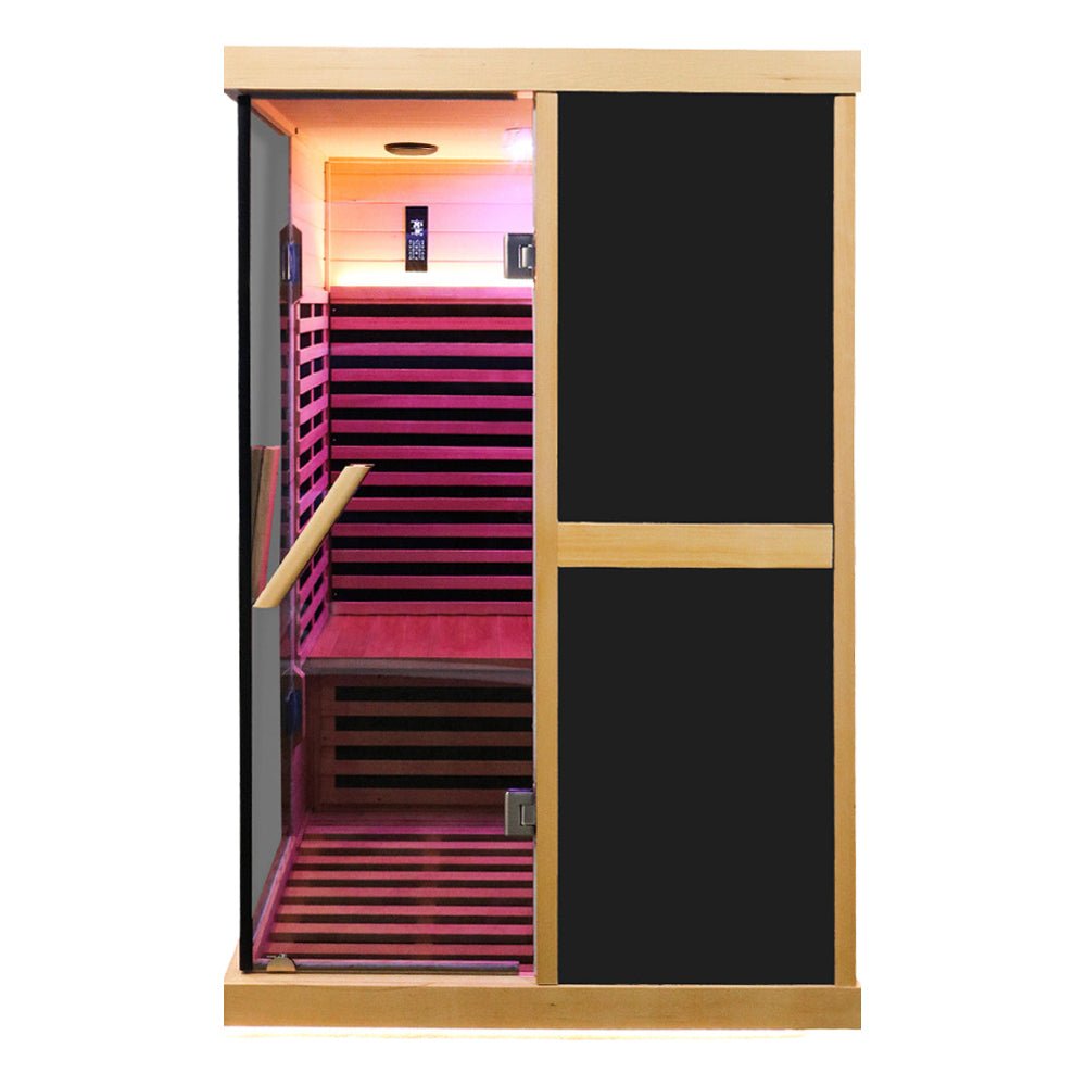 Thermora Premium Large 2-Person V-Shaped FAR Infrared Sauna Room With Double Glass Doors, 1980W