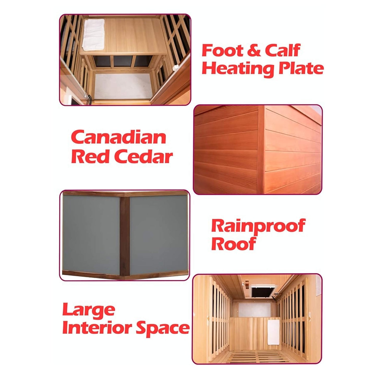 Thermora Premium 1-Person Outdoor Red Cedar Infrared Sauna With Low EMF, Chromotherapy And Bluetooth