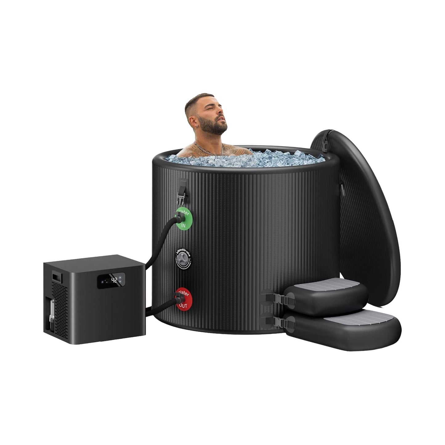 FCP Premium XL 120 Gal Cold Plunge Tub Kit With 1/3 HP Chiller, Filter And Pump