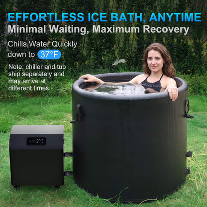 FCP Premium XL 120 Gal Cold Plunge Tub Kit With 1HP Chiller, Filter, And Pump