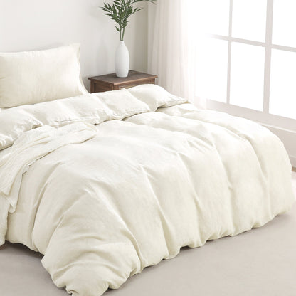 100% Linen Duvet Cover - Cream White Duvet Cover Only