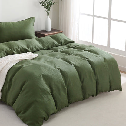 100% Linen Duvet Cover - Green Duvet Cover Only