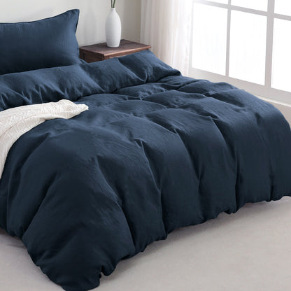 100% Linen Duvet Cover - Navy Duvet Cover Only