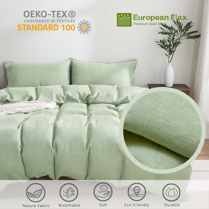 100% Linen Duvet Cover - Sage Duvet Cover Only