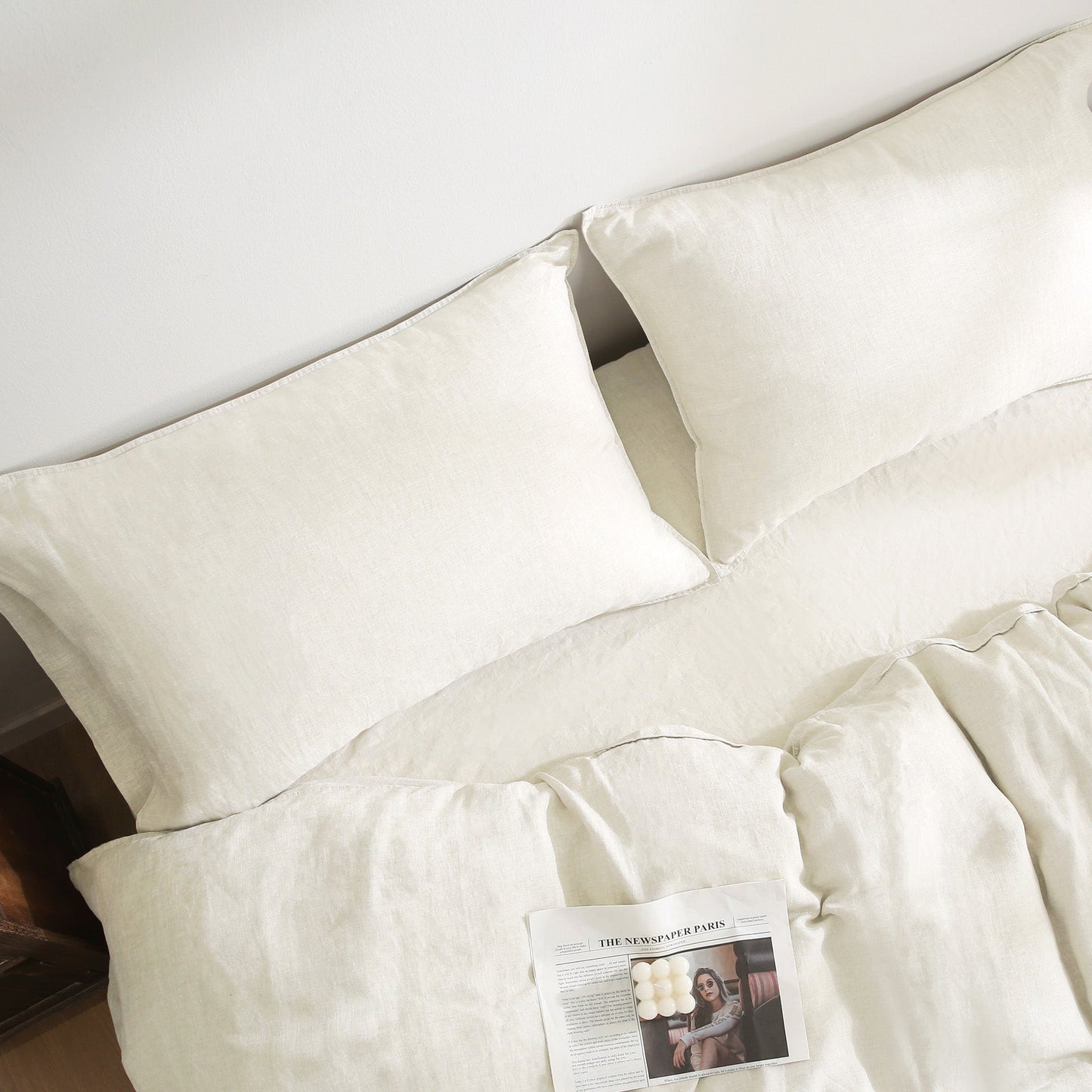 Pure French Linen Pillowcases (Set of 2) - Cream White
