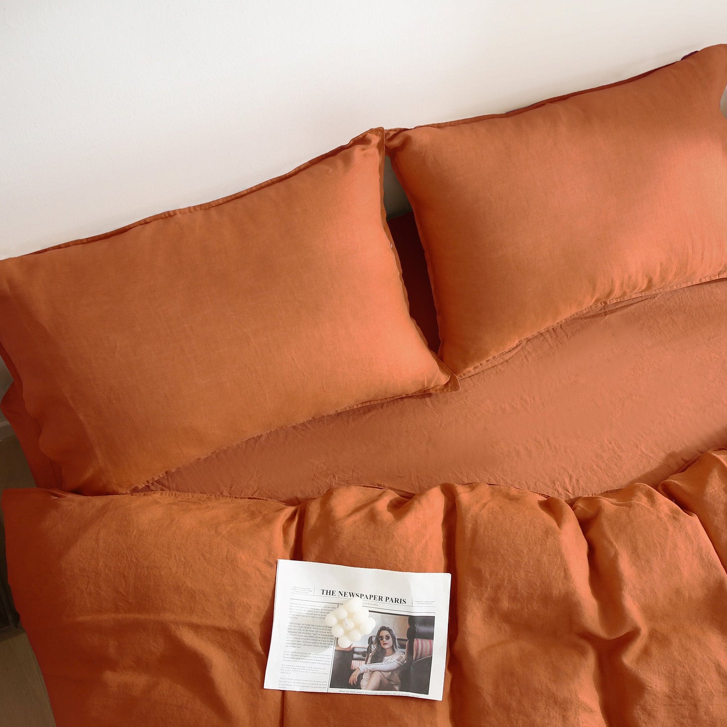 100% Pure French Linen Pillowcases (Set of 2) - Caramel