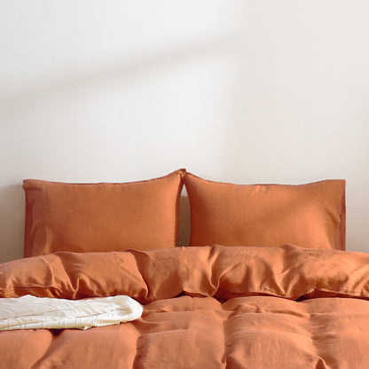 100% Pure French Linen Pillowcases (Set of 2) - Caramel