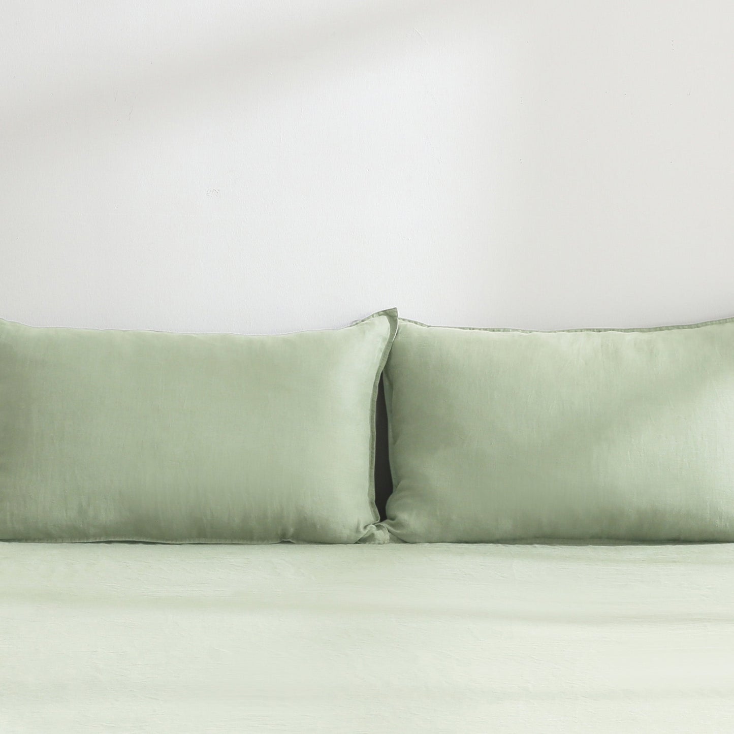 100% Pure French Linen Pillowcases (Set of 2) - Sage