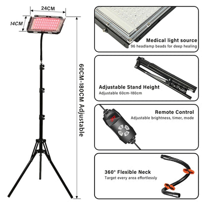 Red and Infrared Light Therapy Lamp（Panel）With Stand