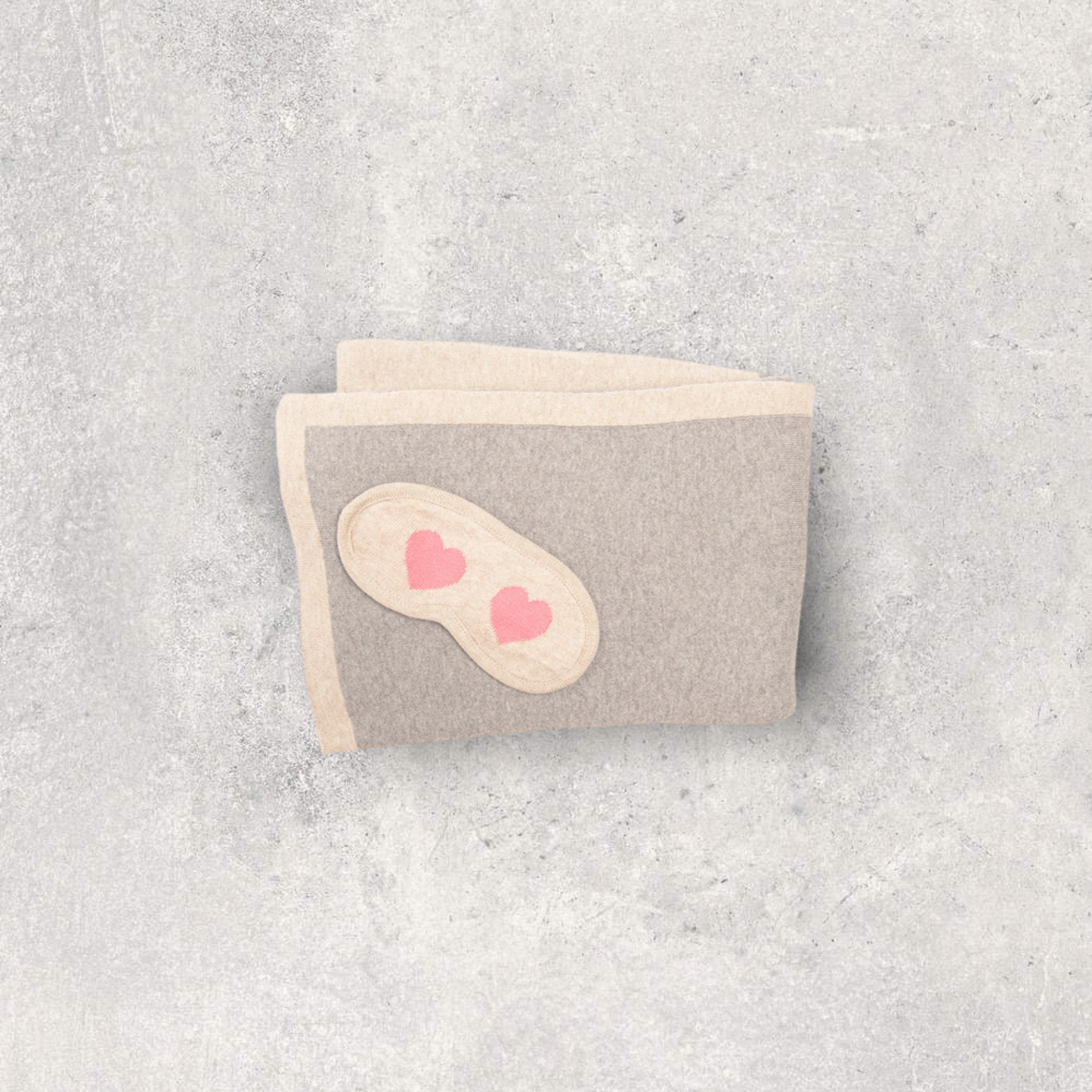 Crazy Hearts Capri Organic Cotton Travel Blanket and Eye Mask Set
