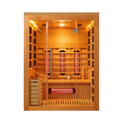 Rövia Aurora 3-Person Indoor Hybrid Sauna Room With Infrared And 4.5KW Steam Heaters (SAK41592)