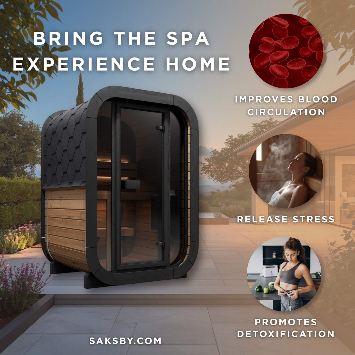 SaunaLife Model CL3G Cube-Series Outdoor 2-Person Home Sauna Kit